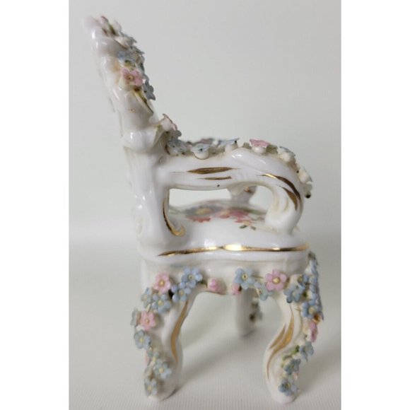 Vtg Walt Disney World Rauenstein‎ Porcelain Chair  Applied Flowers Germany - Picture 7 of 13